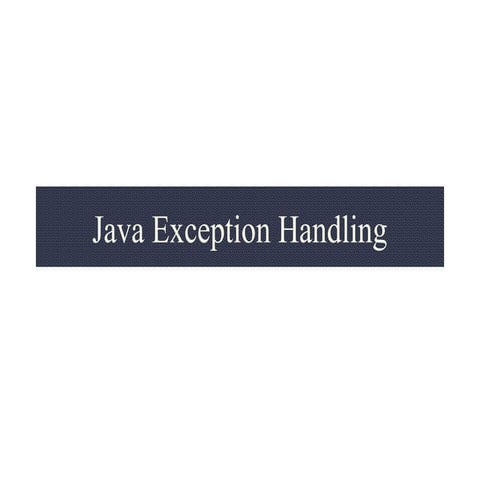 Exception handling | PPT