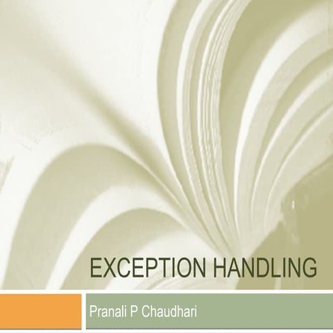 Exception handling | PPT