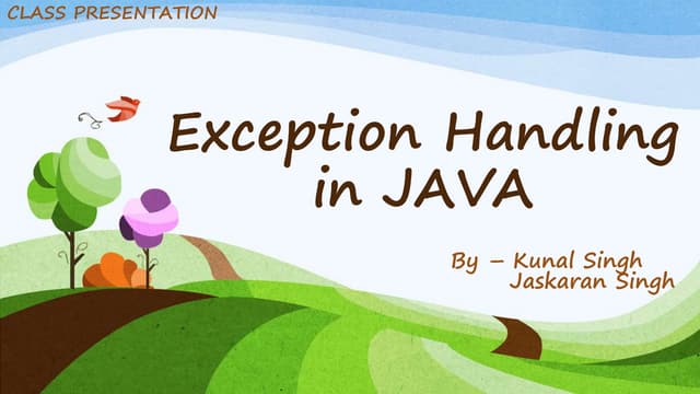 Exception handling in JAVA
