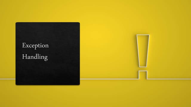 Exception Handling