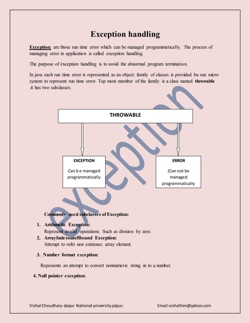 Exception handling