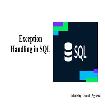 Exception handling in SQL with Execution | PPT