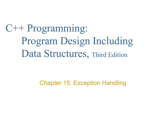 Exception handling chapter15 | PPT
