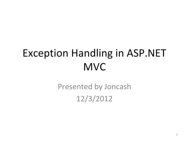 Exception handling in asp.net