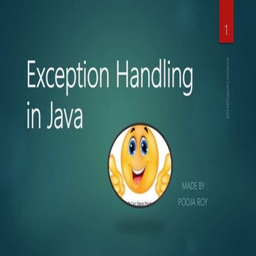 Exception handling in java | PPT
