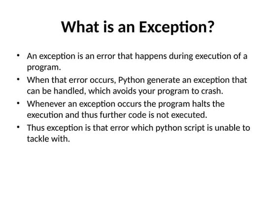 Python exception handling | PDF