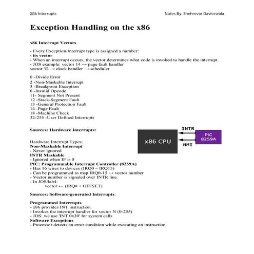 Exception handling on the x86