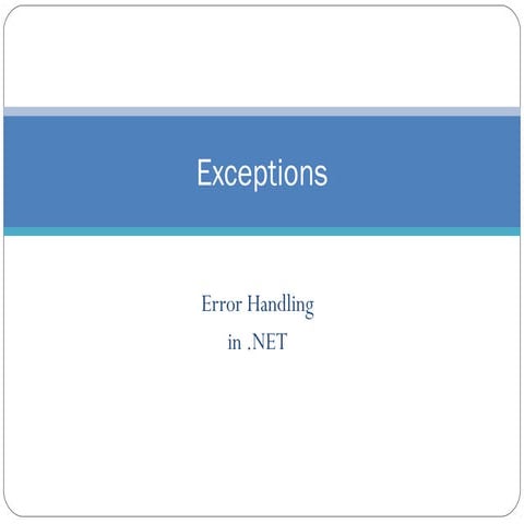 Exceptions | PPT