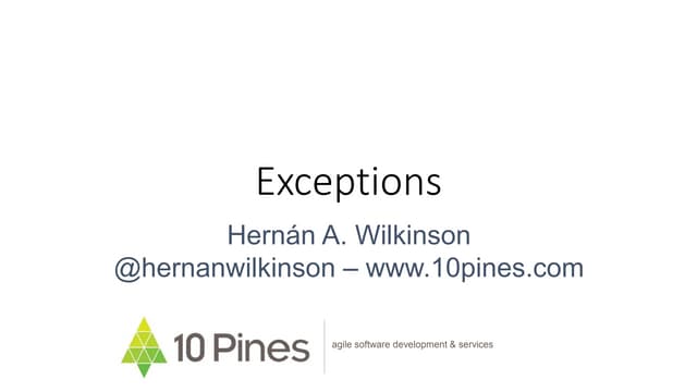 Exceptions: Why, When, How and Where!