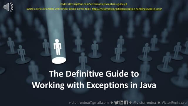 Definitive Guide to Working With Exceptions in Java - takj at Java Champions ...