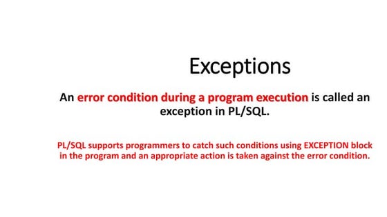 Exceptions Triggers function in SQL by Vasant Bhabad