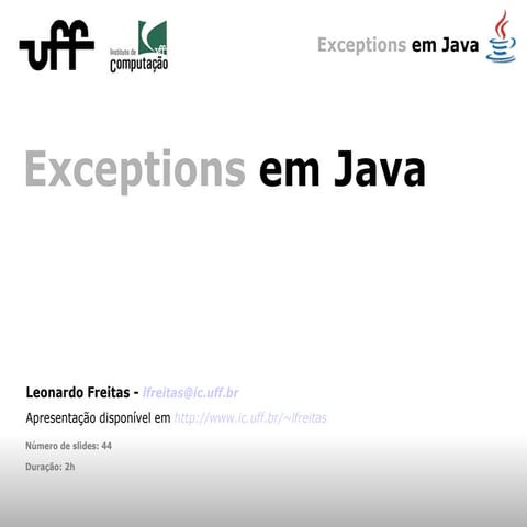 Exceptions Em Java UFF