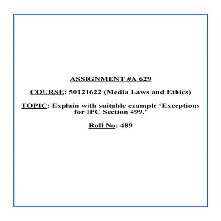 ‘Exceptions for IPC section 499.’