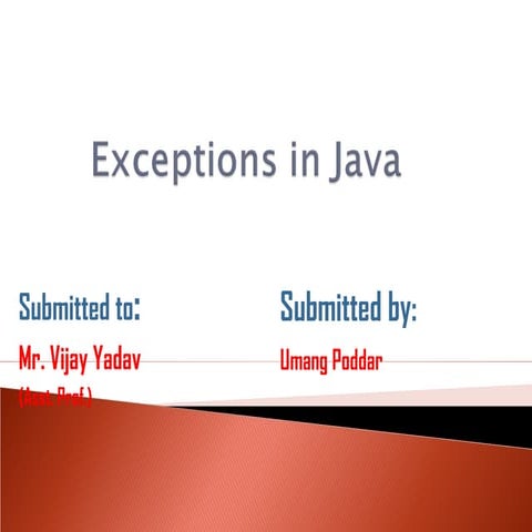 Exceptions in java | PPT