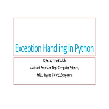 Exception Handling in Python | PPTX