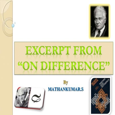 Excerpt from “on difference”  - Mathankumar.S