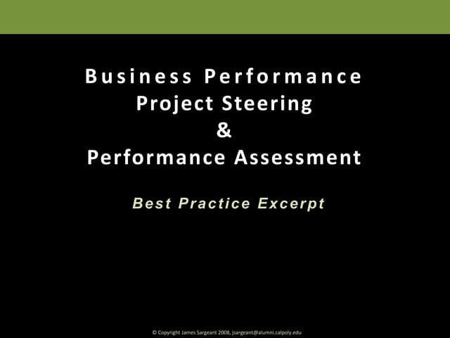 Excerpt, Project Steering
