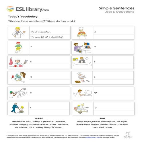 Excersize on occupations | PDF