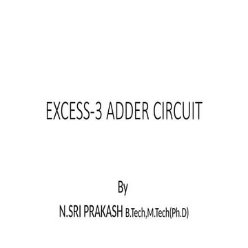 switching theory and logic design basd excess-3 adder circuit