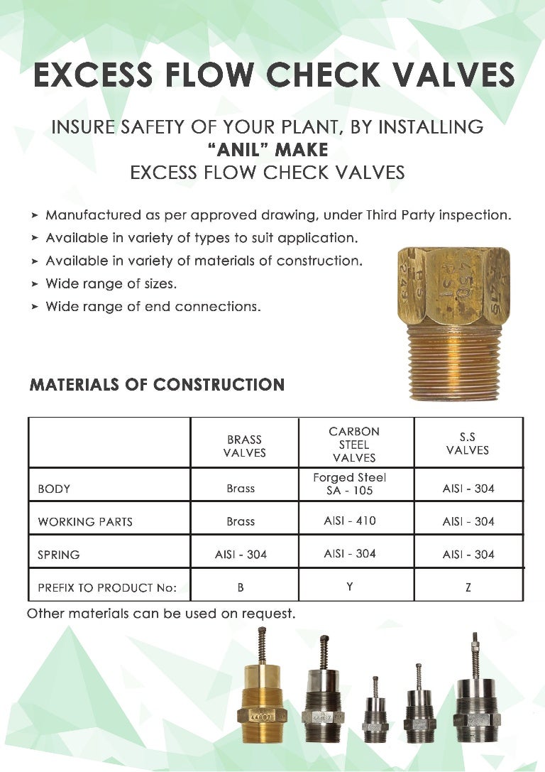 Excess flow checkvalves