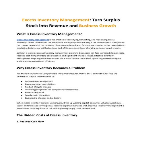 Excess Management | PPT