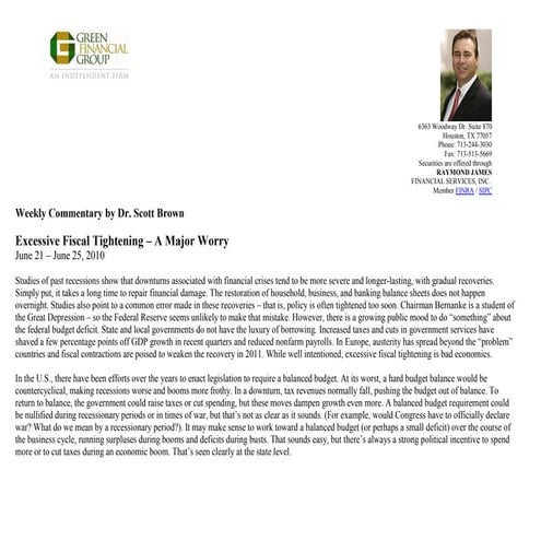 Excessive fiscal tightening