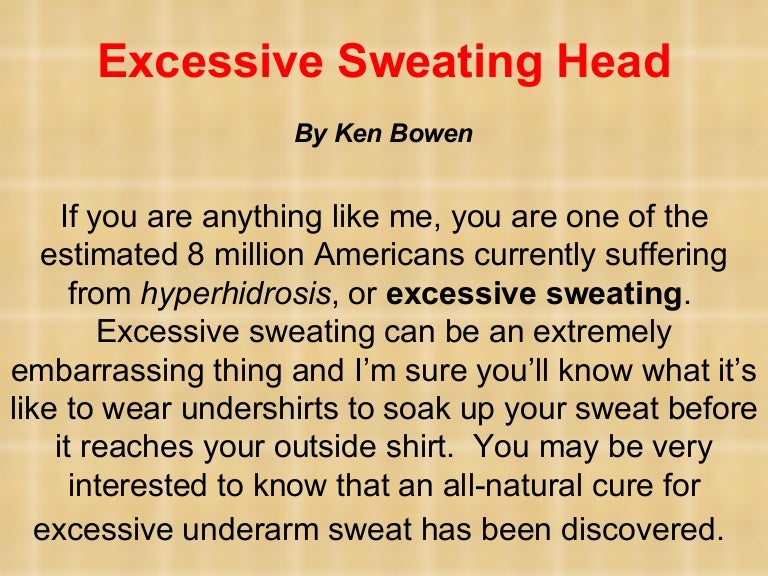 Excessive sweating head
