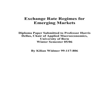 Exchange Rate Regime for Emerging Markets