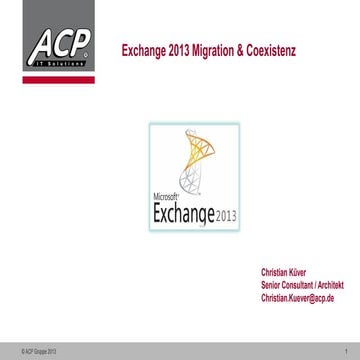 Exchange Workshop - ACP