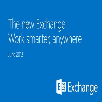 Microsoft Exchange 2013 Introduction