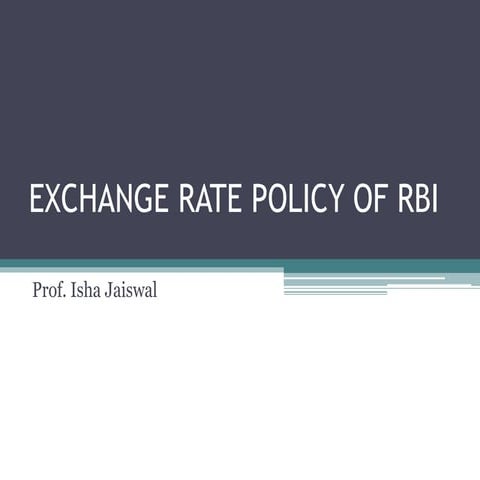 Exchange rate policy of rbi