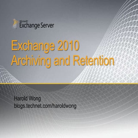 Exchange Server 2010 Archving And Retention