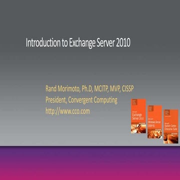 Exchange Server 2010 Overview - San Francisco