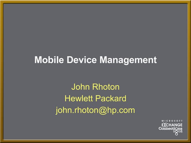 Mobile Device Management