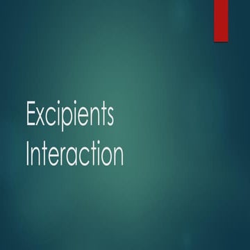 Excipient interaction sb