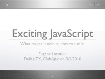 Exciting JavaScript - Part II
