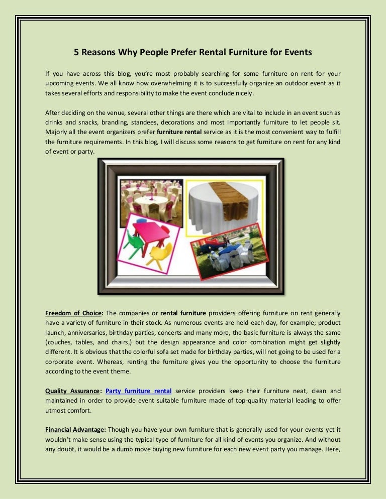 Exciting Reasons To Hire Furniture Rental For Events