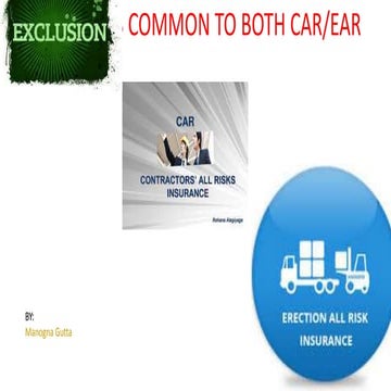 EAR and CAR Insurance in Construction | PPT