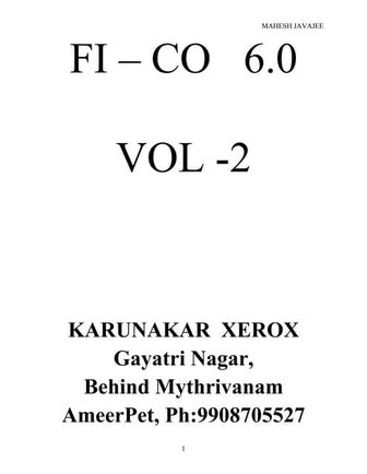 SAP CO Configuration Guide - Exclusive Document