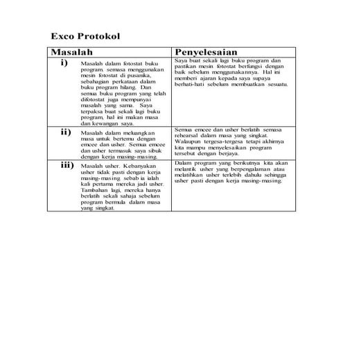 Exco protokol | DOCX