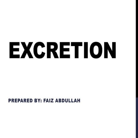 Excretion: BIOLOGY O LEVEL