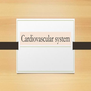 Cardiovascular System and Excretory system