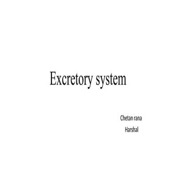 The Excretory System: Structure, Function, and Importance by chetan rana