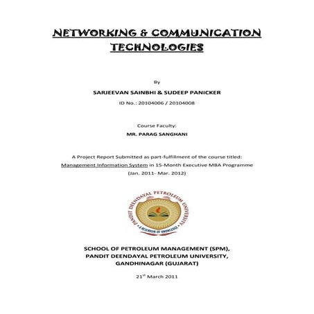 Exe mba10 q1-mis_netw.& comm. tech._sarjeevan&sudeep