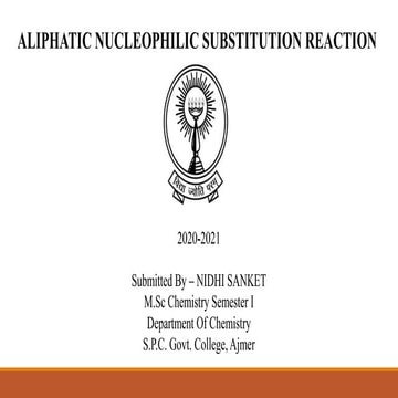Aliphatic Nucleophilic Substitution Reaction 