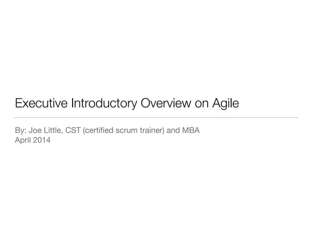 Exec Overview to Agile-Scrum