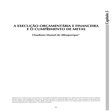 Execucao Orcamentaria E Financeira E O Cumprimento De Metas