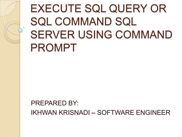 Execute sql query or sql command sql server using command prompt