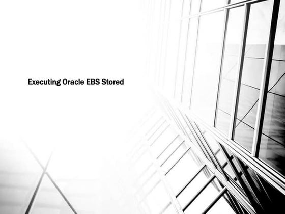 Executing oracle ebs stored