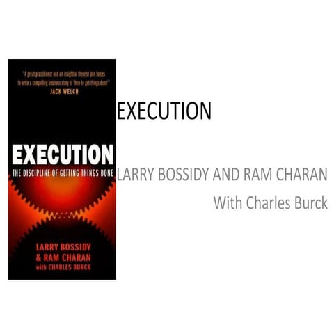 Execution Book  by Larry Bossidy and Ram Charan Summary